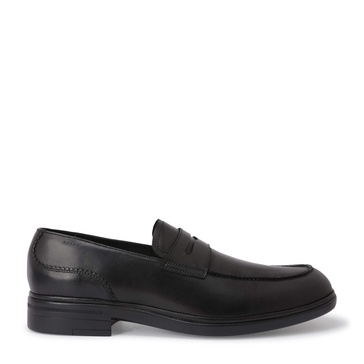 neffer men's 6231383 black leather loafers