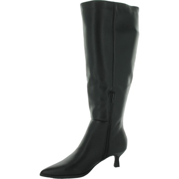 debut womens pull on pointed toe knee-high boots
