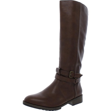 garrison  womens faux leather pull on knee-high boots