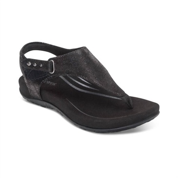 women's ellie toe post walking sandal in black