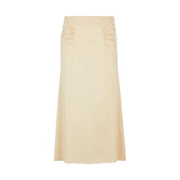 high-waisted a-line skirt with gathered details