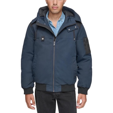 big & tall mens insulated polyester bomber jacket