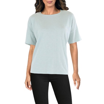 womens crew neck short sleeve pullover top