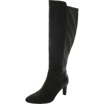 gracie womens faux suede wide calf knee-high boots