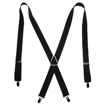men's elastic x-back suspenders with silver hardware