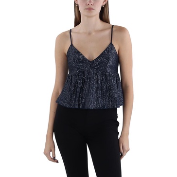 womens mesh sequined cropped