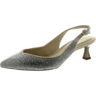 idream womens padded insole man made slingback heels