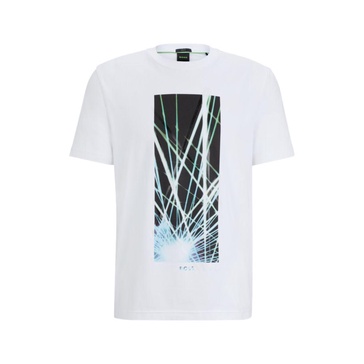 regular-fit t-shirt in stretch cotton with seasonal artwork