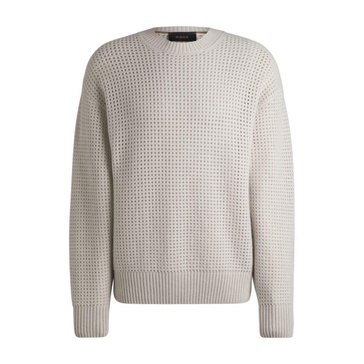 relaxed-fit sweater in structured wool and cashmere