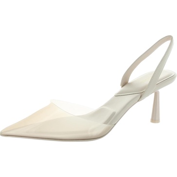 enaver womens solid manmade slingback heels