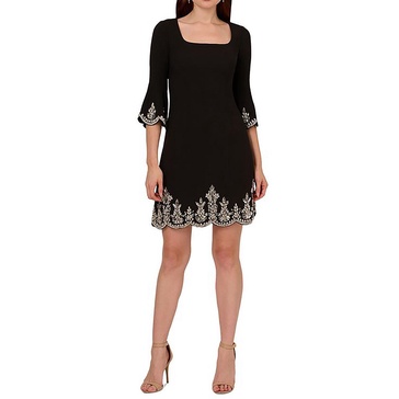 womens beaded crepe evening dress