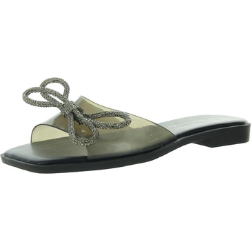 womens embellished manmade slide sandals