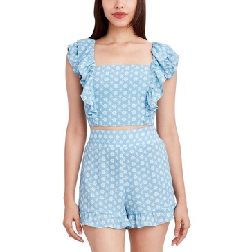 womens tie back short cropped