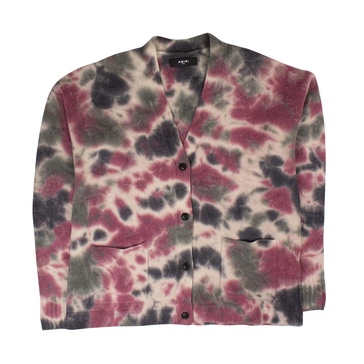 multicolored tie dye cashmere cardigan