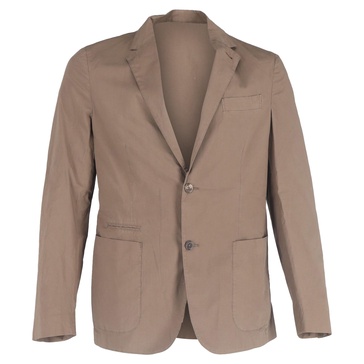 single-breasted blazer with pockets in brown cotton
