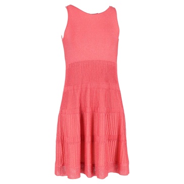 knit sleeveless dress in pink cotton