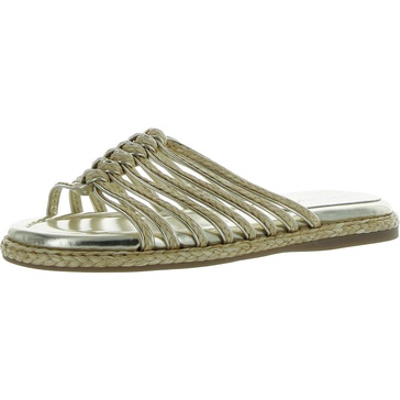 adila 2 womens faux leather raffia slide sandals