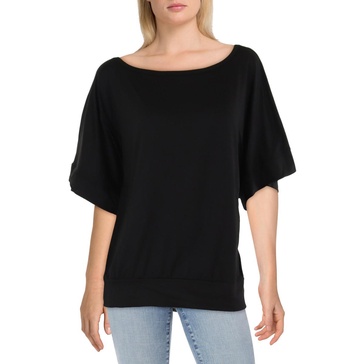 womens boatneck short sleeve blouse