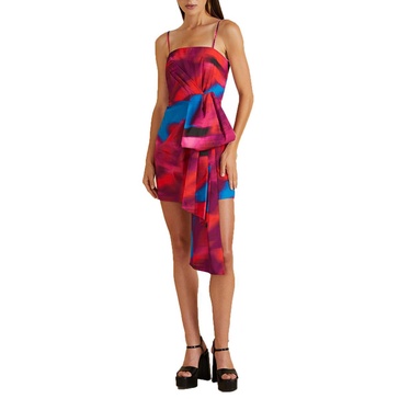 womens bow recycled polyester mini dress