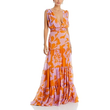 matiz womens ruffled surplice maxi dress