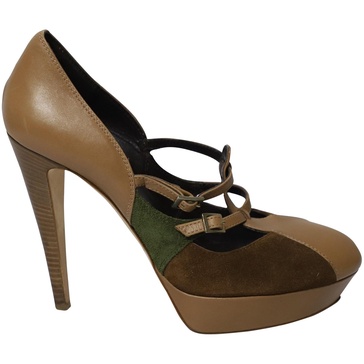 philosophy di  high heeled cage pumps in multicolor leather