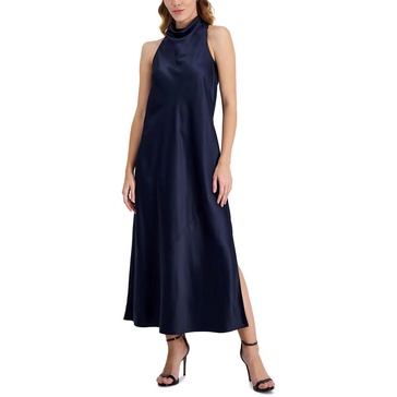 womens satin trim polyester shift dress