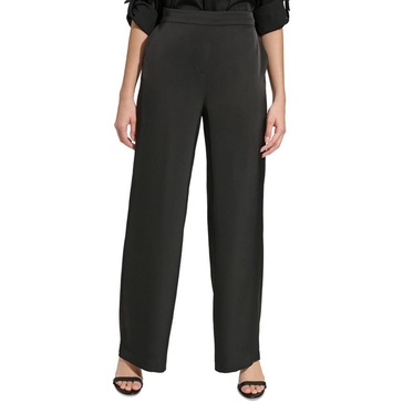 womens satin high rise wide leg pants