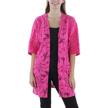 womens open front lace duster blazer