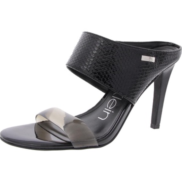 womens laceless faux leather mule sandals