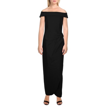 plus womens stretch midi evening dress