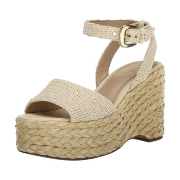 women's april platform sandals in linen raffia