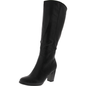 addyy womens faux leather zipper knee-high boots