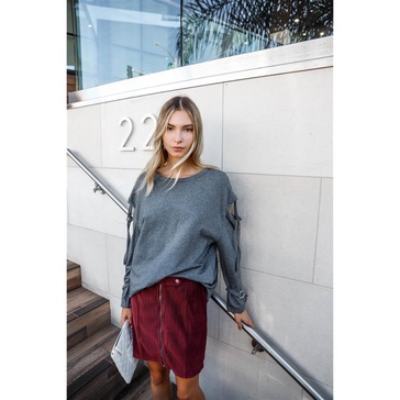 long sleeve cut-out sweater