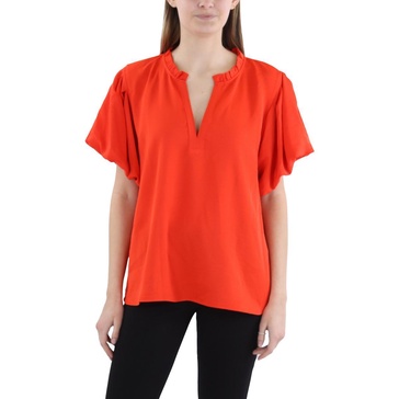 womens ruffled v neck blouse
