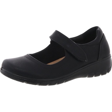 womens adjustable faux leather mary janes