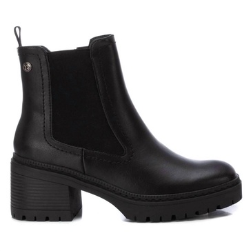 women's faux leather booties in black