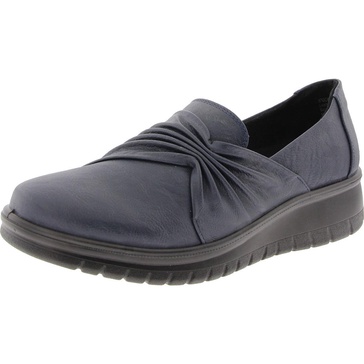 womens solid manmade loafers