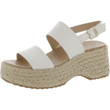 delaney womens faux leather espadrille block heel