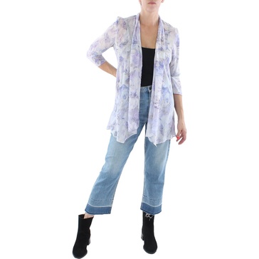 womens chiffon metallic duster blazer