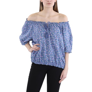 womens floral print cotton blouse