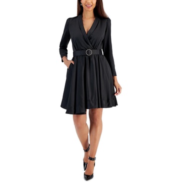 womens satin a-line shirtdress