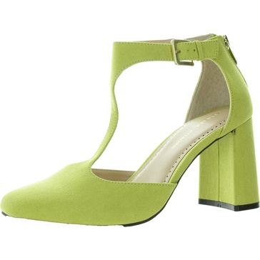 poetic womens block heel faux suede pumps