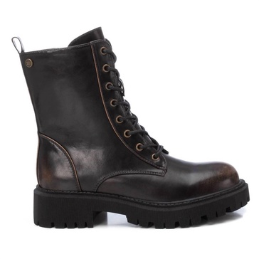 women's combat booties in brown