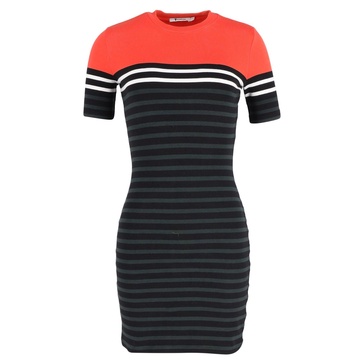 t by alexander wang striped t-shirt dress in multicolor cotton