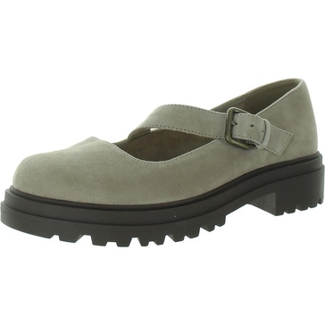britt womens buckle faux suede mary janes