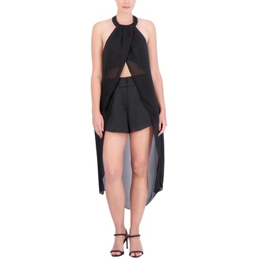 womens chiffon midi halter top