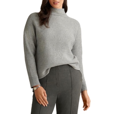 womens ribbed ribbed knit mock turtleneck sweater