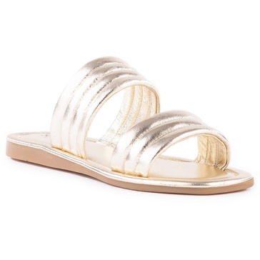 cape may womens metallic leather slide sandals