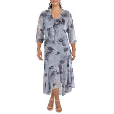 womens sharkbite hem polyester two piece dress