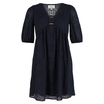 v-neck mini dress in navy blue cotton